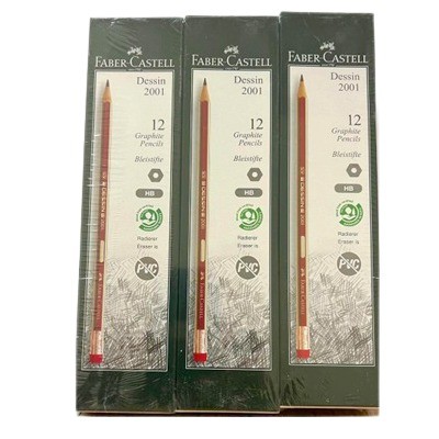 FABER CASTELL PENCIL WITH ERASER 12PC/PKT